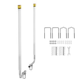 Boat Trailer Guide, 65.7 in with LED Light Trailer Guide Poles, 2PCS High-Hardness Steel Guide-Ons, Wide Adjustable Trailers Guides with PVC Pipe