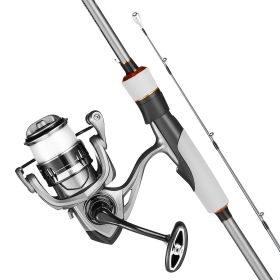 Rod and Fishing Reel Combo, IM6 Carbon Fiber Spinning Rod and Reel Combo, Bass Fishing Pole with 6.5 ft Two-Piece Rods, 7+1 Ball Bearings, EVA Ha
