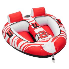Towable Tubes for Boating, 2-Rider Inflatable Boat Tubes and Towables, 340 lbs Capacity Water Sport Tubes for Boat to Pull - with 2 Cockpits
