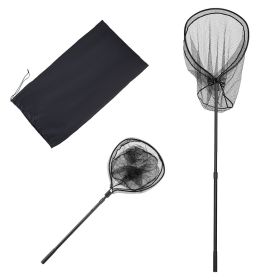 Fishing Net, Landing Nets with Telescopic Handle, Portable Lightweight Stronger 6063 Aluminum Fish Gear, Nylon Covered PVC, Durable and Fish-frie