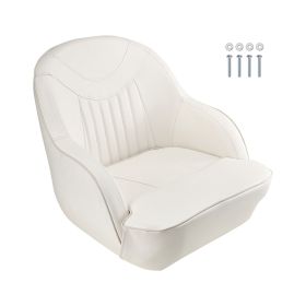 Boat Seat, Low Backrest, Boat Seat Captain Bucket Seat with Thickened Sponge Cushion & Waterproof PVC Leather, Ergonomic Design