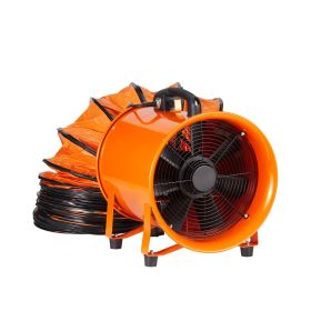 Portable Ventilator, 10 inch Heavy Duty Cylinder Fan with 33ft Duct Hose, 380W Strong Shop Exhaust Blower 1893FM