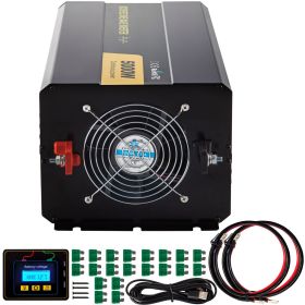 Energy Converter, 5000W Modified Wave Transformer, 12V DC to 110V AC Vehicle Adapter, featuring LCD Screen, Remote Control, LED Light