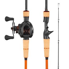 Rod and Fishing Reel Combo, IM7 Carbon Fiber Baitcasting Rod and Reel Combo, Bass Fishing Pole with 6+1 BB System, 7.0:1 Gear Ratio, Cork Handle (Default: Default)